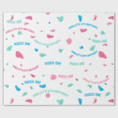 Girls Rock on Climbing Wall Wrapping Paper Geschenkpapier (Flach)