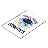 Girls Rock Robotics Niedlich Robot Team Women Notizblock (Linke Seite)