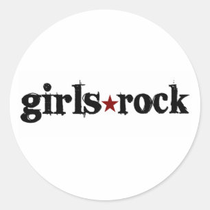Girls Rock Runder Aufkleber