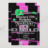 Girls Rock Star Geburtstagsparty Einladungen (Vorne/Hinten)