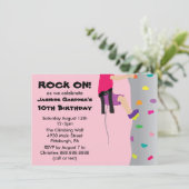 Girl's Rock Wall Klettern Geburtstagsparty Einladung (Stehend Vorderseite)