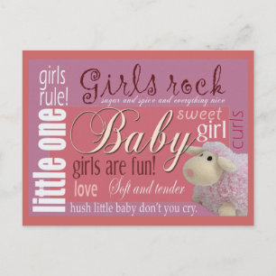 Girls Rockbaby Dusche Postkarte