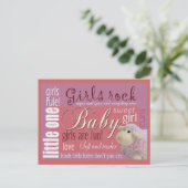 Girls Rockbaby Dusche Postkarte (Stehend Vorderseite)