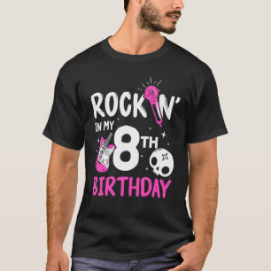Girls Rockstar Birthday Rock Star Themengitarre 8t T-Shirt