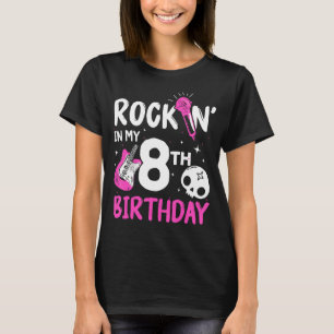 Girls Rockstar Birthday Rock Star Themengitarre 8t T-Shirt