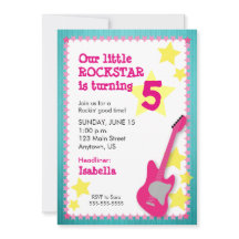 Girl's Rockstar Geburtstag mit rosa Gitarre