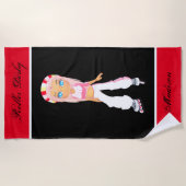 Girls Roller Derby Personalisiert Beach Handtuch (Vorderseite)