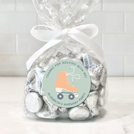 Girls Roller Skaten Birthday Party Danke Runder Aufkleber