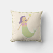 Girls Room Niedlich Mermaid Throw Kissen (Vorderseite)