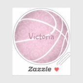 Girls rosa Basketballmädchen Aufkleber (Blatt)