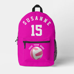 Girls Rose Volleyball Fuchsia Moderne Bedruckter Rucksack