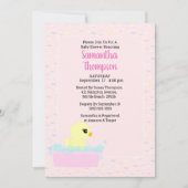 Girls Rubber Ducky Baby Shower Einladungen (Vorderseite)