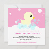 Girls Rubber Ducky Baby Shower Einladungen (Vorderseite)