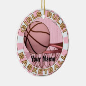 Girls Rule Basketball Keramik Ornament (Rechts)