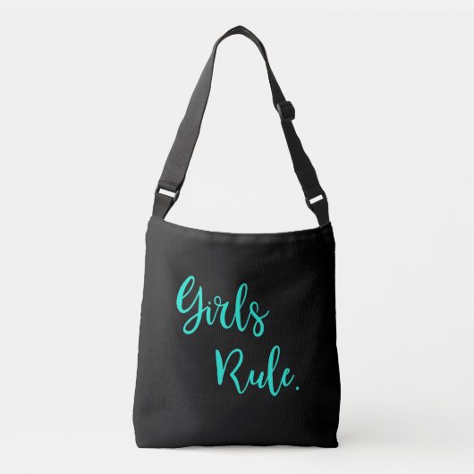 Girl's Rule Inspirational Cool Trendy Modern Tragetaschen Mit Langen Trägern (Vorderseite)