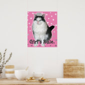 "Girl's Rule" Katze Tiara Poster (Küche)