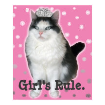 "Girl's Rule" Katze Tiara Poster
