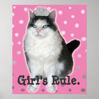 "Girl's Rule" Katze Tiara Poster