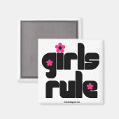 Girls Rule Magnet (Vorderseite/Rückseite)