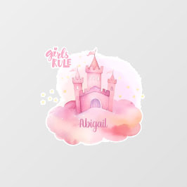 Girls Rule Palace anpassbares Portrait Fensteraufkleber