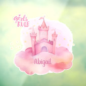 Girls Rule Palace auf der rosa Cloud Wasserfarbe Fensteraufkleber (Blatt 3)