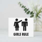 Girls Rule Postcard Postkarte (Stehend Vorderseite)