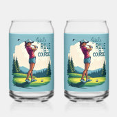 Girls Rule the Course Retro Golf Illustration Dosenglas (Rückseite)