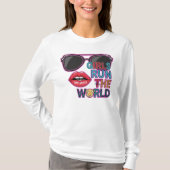 Girls Run the World - Neon Pop Art Feminist Style T-Shirt (Vorderseite)