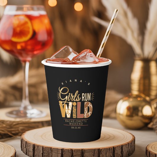 Girls Run Wild Safari Bachelorette ID1148 Pappbecher