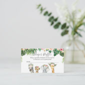 Girls Safari Animals Windeln Karte einfügen (Stehend Vorderseite)