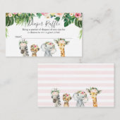 Girls Safari Animals Windeln Karte einfügen (Vorne/Hinten)