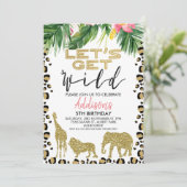 Girls Safari Einladung zum Geburtstag (Stehend Vorderseite)