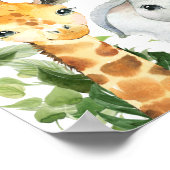 Girls Safari Floral Baby Dusche Willkommenspender Poster (Ecke)