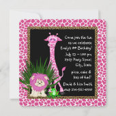 Girls Safari Geburtstagsparty Einladung (Rückseite)