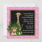 Girls Safari Geburtstagsparty Einladung (Rückseite)