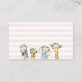 Girls Safari Tiere Buchanfrage Karte einfügen (Rückseite)