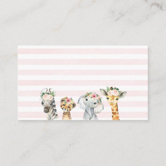 Girls Safari Tiere Buchanfrage Karte einfügen (Rückseite)