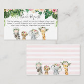 Girls Safari Tiere Buchanfrage Karte einfügen (Vorne/Hinten)