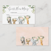 Girls Safari Tiere schätzen die Anzahl der Kartene Begleitkarte (Vorne/Hinten)