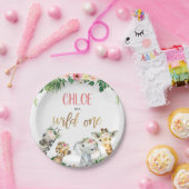 Girls Safari Wild One Birthday Party Paper Plate Pappteller (Party)
