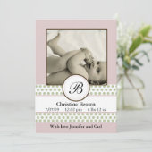 Girls Sage Dots Geburtsankündigung Ankündigung (Stehend Vorderseite)