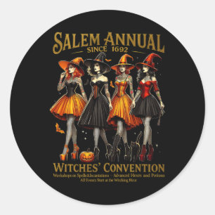 Girls Salem jährlich seit 1692 Hexenkonvention Runder Aufkleber