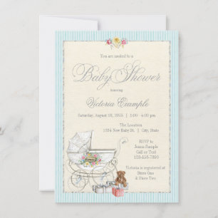 Girls Shabby Chic Baby Shower Einladungen