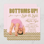 Girls Sip and See Einladung (Vorne/Hinten)