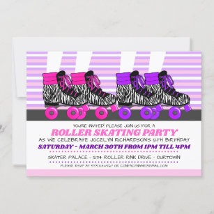 Girls Skate Party Geburtstagseinladungen Einladung