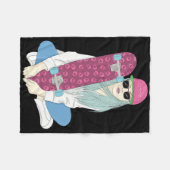 Girls Skate Skateboard Skateboarding Do A Kickflip Fleecedecke (Vorderseite (Horizontal))