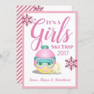 Girls Ski Trip Skiing Emoji Einladung