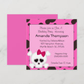 Girls Skull Einladungen zum Geburtstag (Vorne/Hinten)