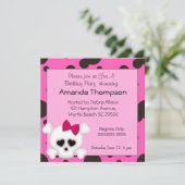 Girls Skull Einladungen zum Geburtstag (Stehend Vorderseite)