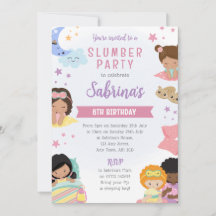Girls Sleepover Einladende Slumber Party PJs Pillo